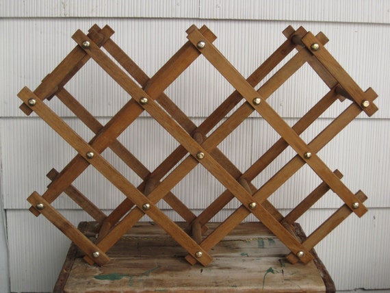 Vintage Wood Accordion Folding Rack