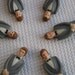 Vintage Grey Gray with Black Bow Tie Groom Groomsmen Cake Topper Wedding Altered Art
