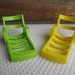 Vintage Fisher Price Little People Lounge Chairs in Yellow and Green
