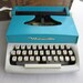 Vintage Marxwriter Turquoise and White Toy Typewriter