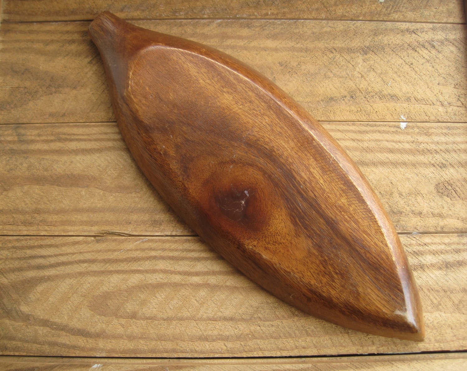 Vintage Leaf Shaped Wooden Tray