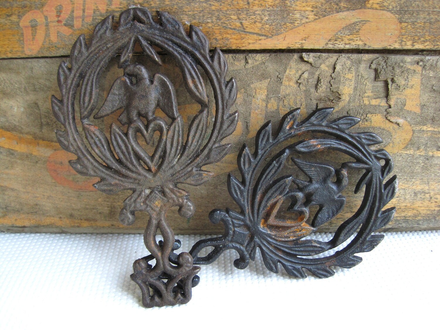 Vintage Eagle Cast Iron Trivets