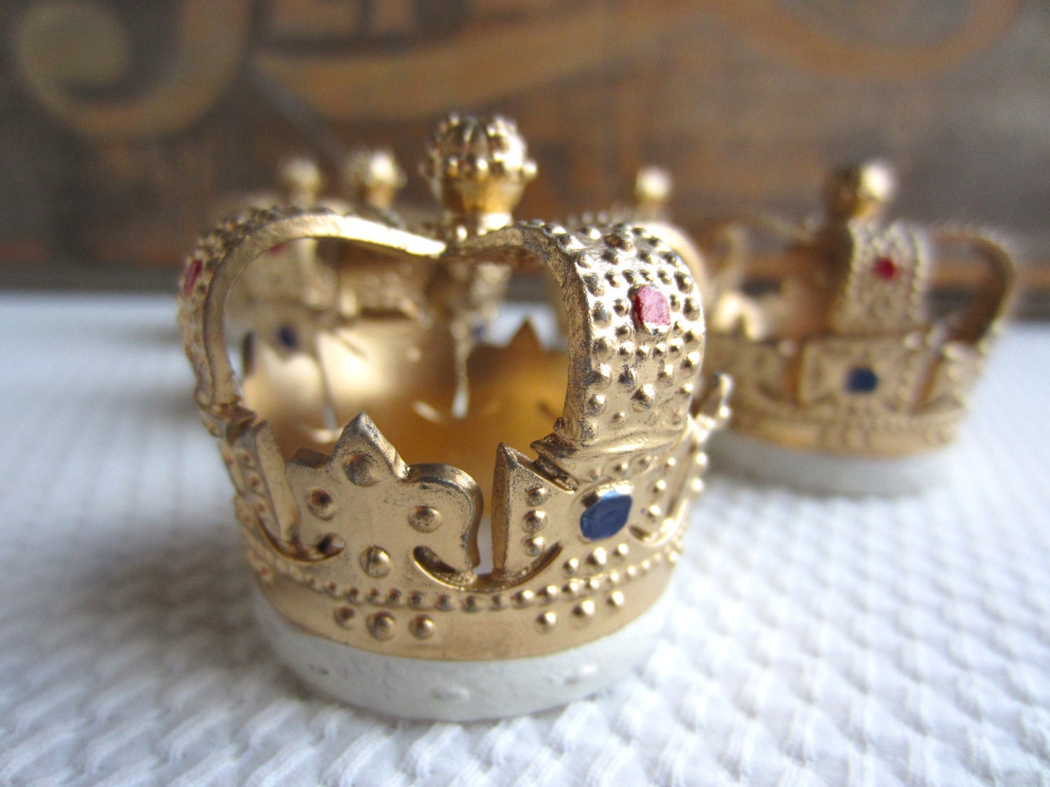 Vintage Royal Crown Cake Decorations Cupcake Topper By