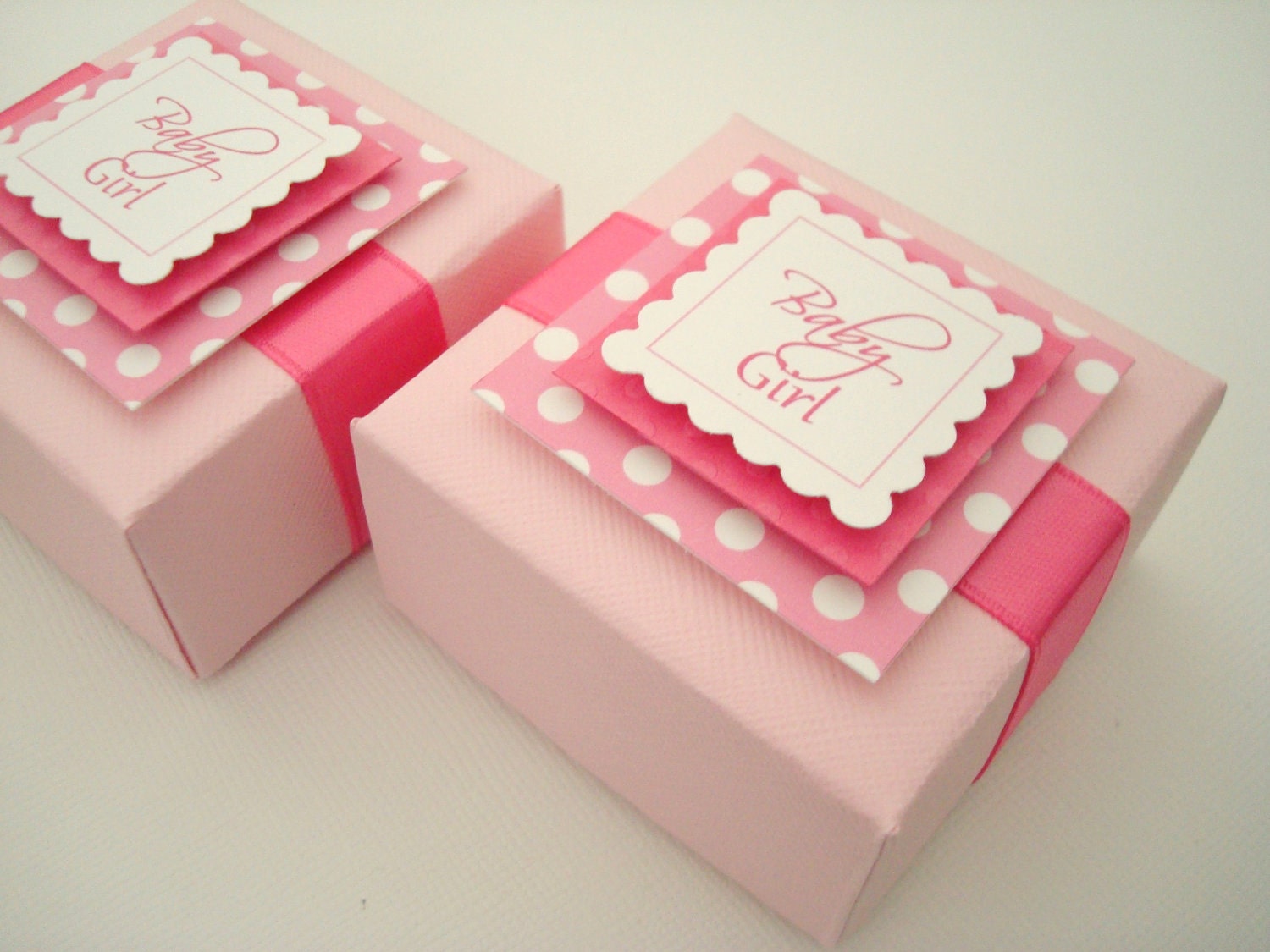 Personalized Pink Polka Dot Favor Boxes All Occasion Set of