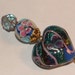 HATPIN-dreamy blue heart and ribbons -pink flowered lampwork bead -baby blue crystal top ---2die4