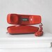 Vintage Orange Trimline Telephone Upcycled into Digital Clock