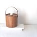 RESERVED Vintage Ice Bucket Faux Bois Woodgrain barware mad men