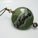 Lampwork Necklace Antique Brass Chain Necklace Earrings Set Olive Green 'Forest Garden'
