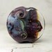 Handmade Lampwork Bead, Organic Lentil Focal Bead in Purples, Blues, Electric Grape