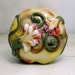 Reserved for Eileen.....Handmade Lampwork Glass Bead, Lentil Focal with Pink Flowers, Victorian Garden