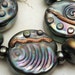 Handmade Lampwork Glass Bead Set of 7 Steampunk Metallic Black 'Urban Art'