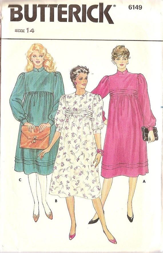 Maternity Dress sewing pattern Vintage Butterick 6149 Maternity Dress
