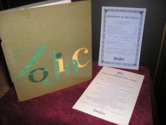 Neiman Marcus Zodiac Room Menu Old 1950s Era Swank by GoneToTexas