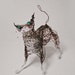 Black and White Wire Cat Sculpture with Subtle Brown Undertones