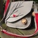 Red Bird Purse with adjustable strap and eight pockets READY TO SHIP