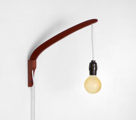 Items similar to Vintage Teak Swivel Wall Sconce - Mid Century, Lamp, Wood, Retro on Etsy