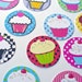 Stickers Seals Envelopes Cupcake - set of 30