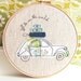 Off to see the world ... Wall art in blue and green 8 inches hoop