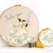 Let's Go - Personalised Embroidery Hoop Art - yellow & green - large 10" hoop