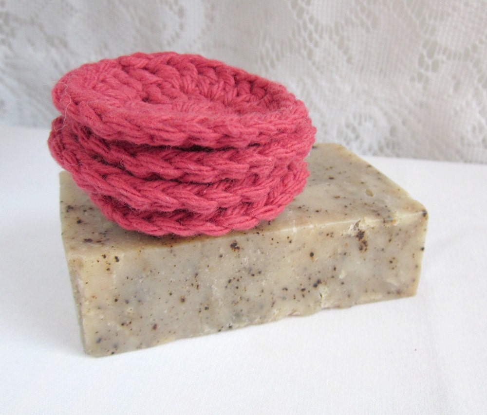 Red Face Scrubbies Facial Scrub Pad Soft by RitzysAllNaturals