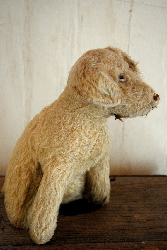 antique stuffed dog