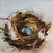 Reserved - Nest Painting Bird Nest Print on Canvas 5x5