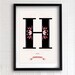 H is for HAPPINESS art print - typographical poster - 13x19