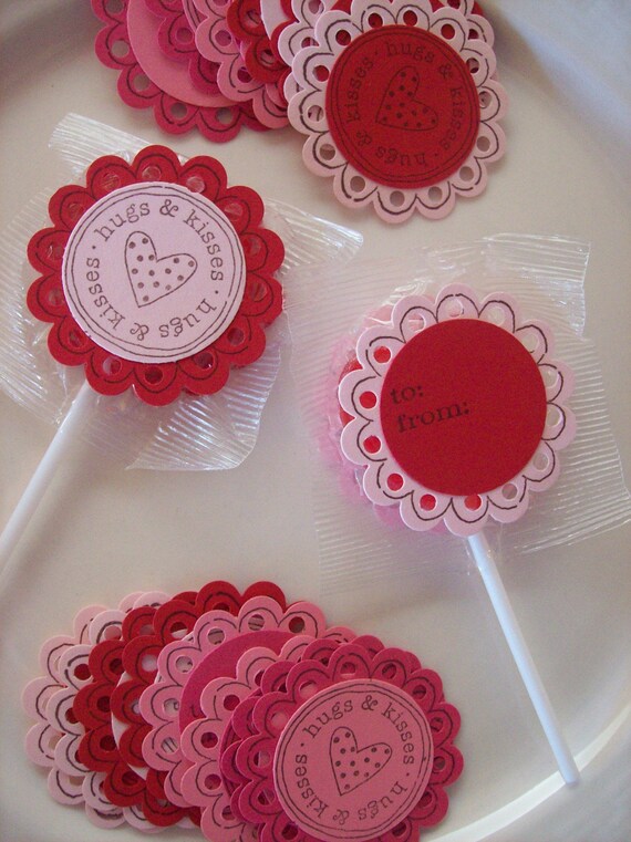 Valentine Lollipop Candy Tags Valentine Treat Cards