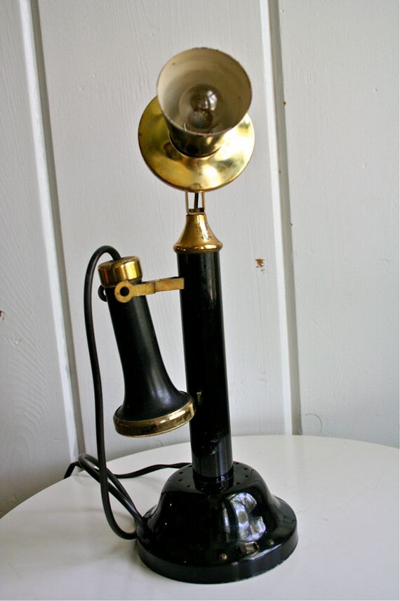 Candlestick Phone Lamp Vintage Midcentury Articulated