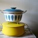 Vintage Cathrineholm Catherineholm Dutch Oven Lotus - Blue on White - Greta Prytz Kittelsen
