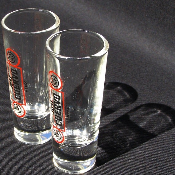 Vintage Set of Two Crisa Jose Cuervo Shot Glasses