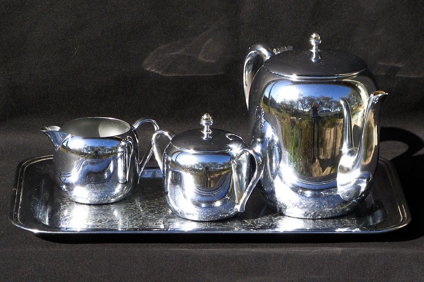 Vintage Keystone Chrome Plated Tea Set
