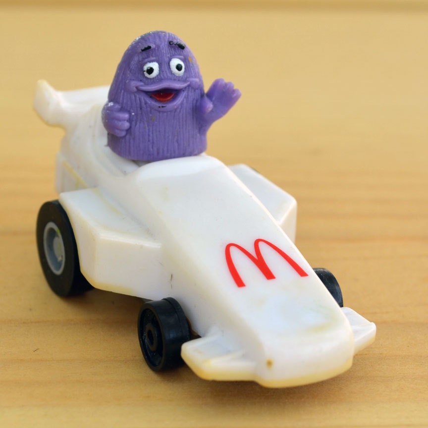 Vintage McDonalds Grimace Race Car Happy Meal Toy