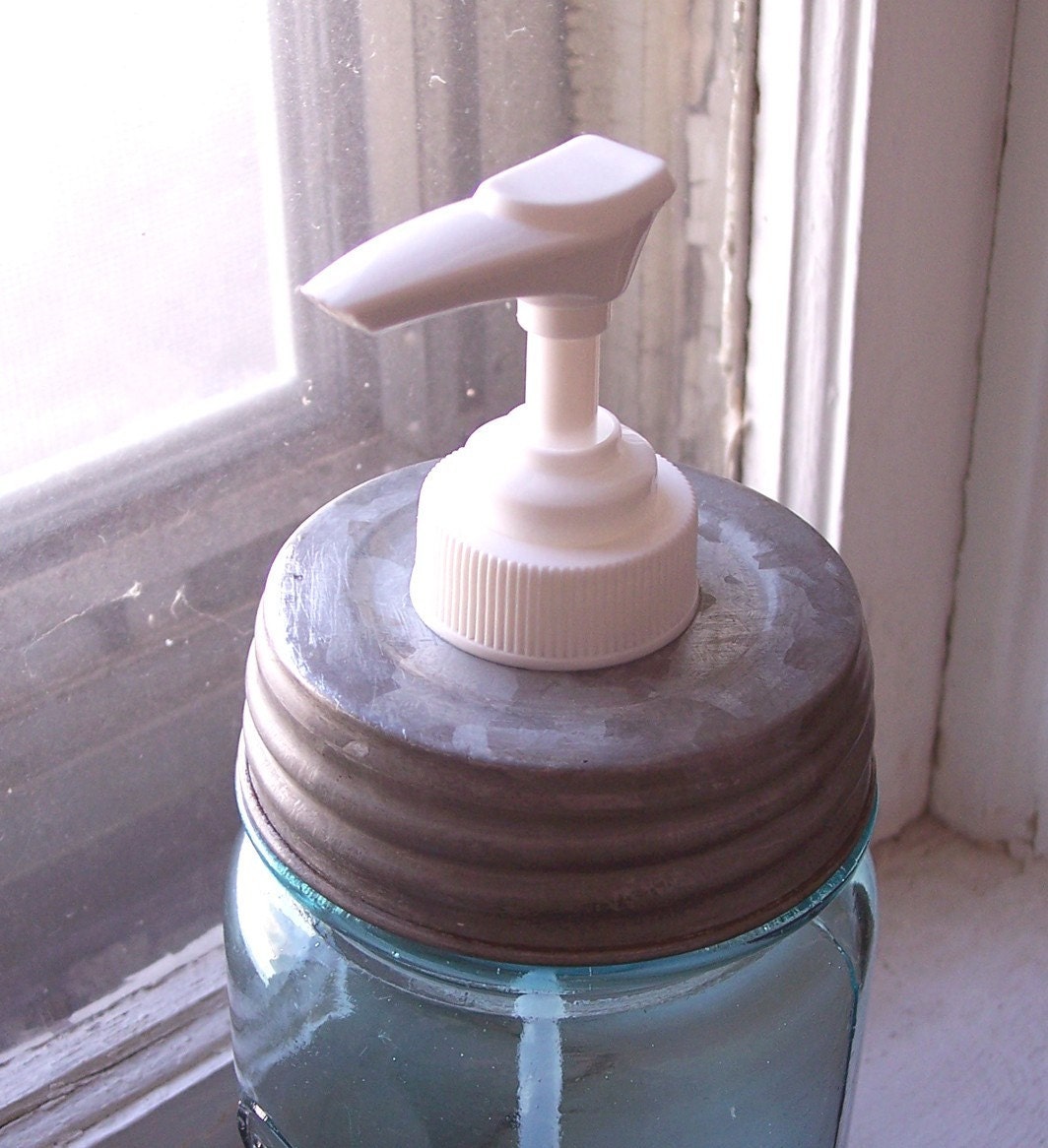 Reproduction Zinc Lid with Pump for Mason Jars