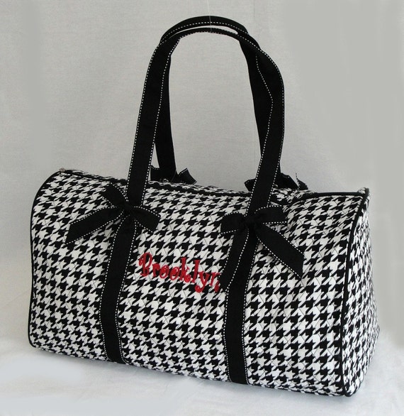 black and white houndstooth purse