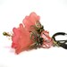 Salmon, Peach, Coral, Lucite, Flower Earrings
