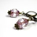 Crystal Copper Vintage Style Earrings, Turbine Bead, Antique Style Jewelry, Dangle Earrings, Copper Pink, Gifts for Her, Womens Accessories