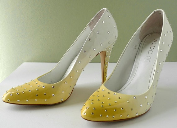Yellow And White Heels | Tsaa Heel