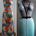 Burlesque Costume Tropical Dress Flower Pasties Fringe Panty Wrist Bangle