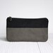 Colorblock Clutch, Vegan Clutch, Black and Gray Faux Suede, EcoFriendly Clutch