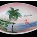 Vintage bowl from Florida with Palm Trees and Flamingo