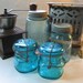 Brilliant Numbered Blue Ball Ideal Jar. Stands 3.5 Inches Tall, 11 Inches in Diameter. Original Rubber Seal and Wire.
