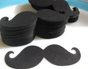 Black Imperial Style Mustache Die Cuts 3 Inch Toppers Photo Prop
