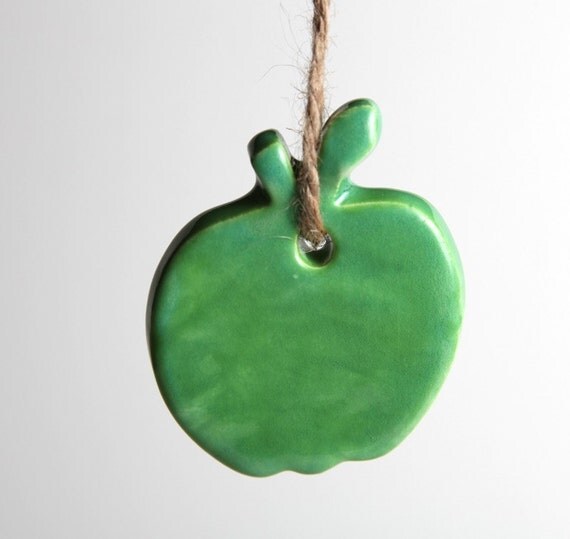 Green Apple Ceramic Ornament