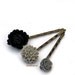 Graphite Flower Bobby Pins. Gray to Black