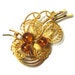 Vintage 50s Flower Brooch . Filigree Brooch . Gold Brooch . Lucite Brooch . 50s Brooch . (Free Shipping USA) . Bree's Vintage
