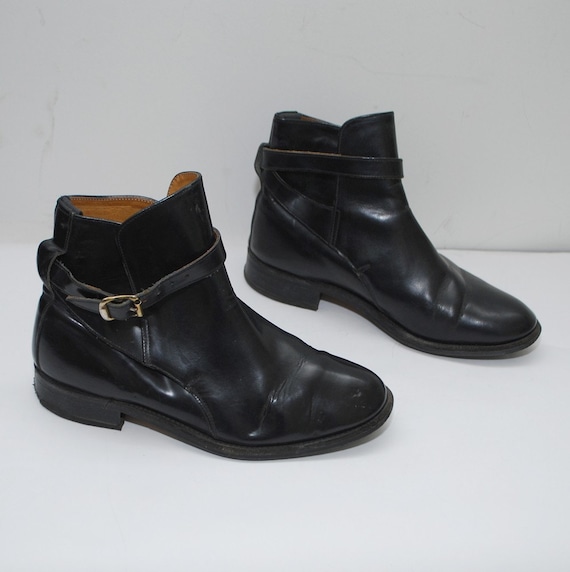 Authentic 60's JODHPUR buckle strap leather ankle boots