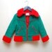 70s teal corduroy CHILDS jacket with fuzzy collar - 4T 3T