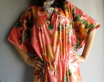 Maresias Kaftan Blue Chevron Print