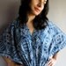 Blue Short kaftan - Perfect as beachwear, spa robe, make great Christmas, Valentine Day, Anniversary or Birthday gifts